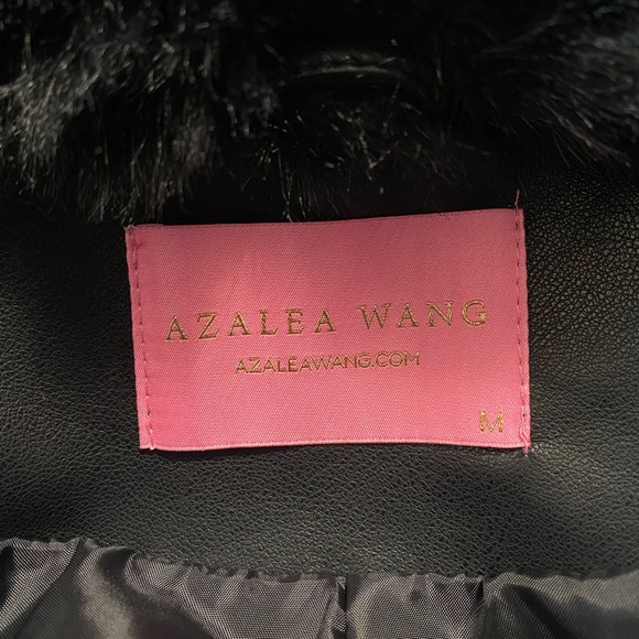 Cropped Black Faux Fur-Trim Leather Jacket - Picture 3 of 5